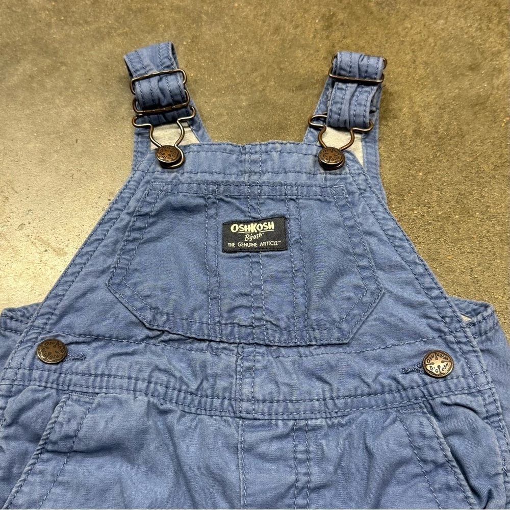 Vintage OshKosh B'gosh Lined Overalls Cargo Baby Bibs Pants USA Style - Picture 2 of 10